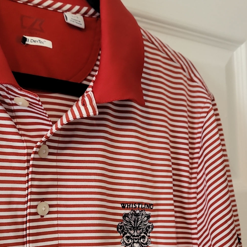 Cutter & Buck  DryTec Red Striped Men's Shirt